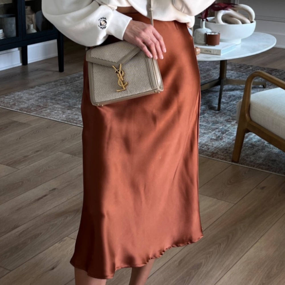 ABERCROMBIE SILK MIDI SKIRT